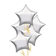 Silver Stars Balloon Bouquet